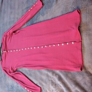 Fashion Nova| Maroon Red Long Sleeve Midi Button Up Dress With Button Detailing